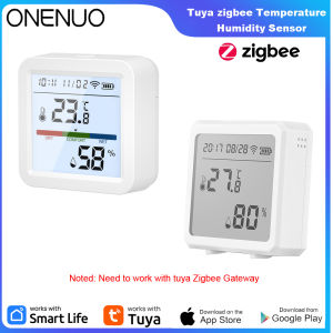 ZigBee Temperature and Humidity Sensor with Tuya APP Control LCD Screen Works With Google Assistant and Need Tuya Zigbee Hub