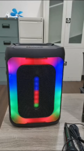 Speaker Bluetooth Portable Fleco 6.5" DC 5V LED RGB Light Mode Display BT FM AUX F-1288B  Bass PowerFull