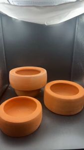ถ้วยดินเผา มีขอบกันอาหารหก ขนาด 3.5 และ 4.5 นิ้ว