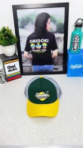 Omidoki Topi Jaring Pria Kuning Abu Hijau Trucker Hat