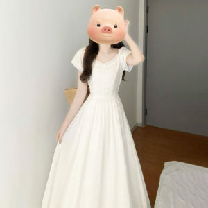 unifittoo | New Fashionable Unique White Square Neckline Dress