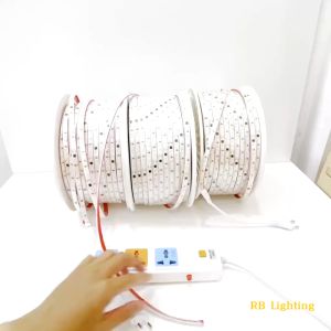 Có sẵn keo - Led dây trắng vàng trung tính 220V siêu sáng hắc trần trang trí nội thất bán lẻ đơn giá /1M