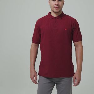 Lee Cooper Polo Shirt Basic Diamond Logo Maroon