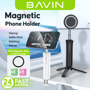 BAVIN P27 Magnetic Phone Holder Stand & Adjustable Bracket Selfie Stick for Video Calls Live & Mobile Phones