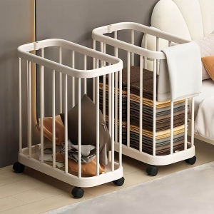 Multi-Purpose Storage Bin Organizer With Wheels Movable Dirty Clothes Laundry Storage Basket Fitness Gear Yoga Mats Storage Cart