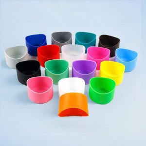 7cm Irregular Silicone Cup Bottom Cover Colorful Non-slip Silicone Bottom Boot Arc AntiSlip Insulation Bottle Cover Sleeve