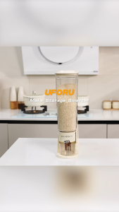 10KG Rice Dispenser Fully Transparent Moisture Proof Sealed Grain Storage 12CM Space Saving Width