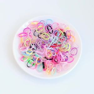 500Pcs Disposable Elastic Hair Rope Plastic Colorful Mini Rubber Band Girls Hair Tie Fixed Hair DIY Friend Bracelet Hair Styling
