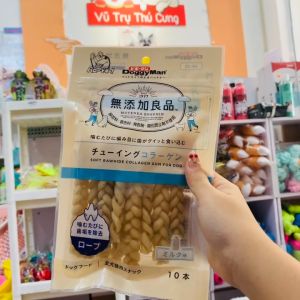 Xương gặm sạch răng cho Chó Doggy Man từ da bò và sữa 130g