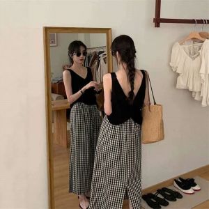 CHOEFULYN | Korean Style Cross-Back Knitted Camisole Summer Wear