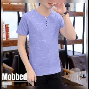 LHFriday มาแรง เสื้อยืดแฟชั่นผู้ชาย เสื้อแขนสั้นผ้า ยืดหยุ่นใหม่ สบายไม่ร้อนระบายอากาศ ด้านเทียมสุดท้าย เป็นช่องทางดูหล่อสมาร์ทสุดๆ ของมัน