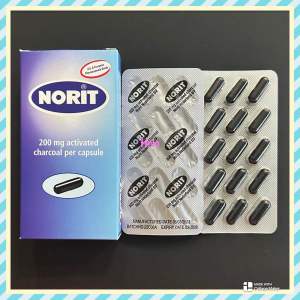 (🇸🇬🚚💨Expiry:2030) Norit 200mg 30capsules/box activated charcoal capule deltacarbon tablet 250mg