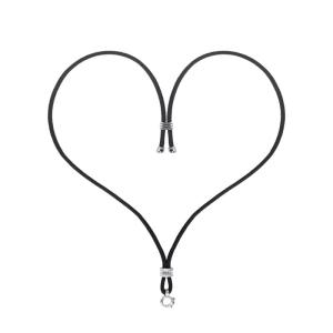 AILEQ | S925 Sterling Silver Black Rope Necklace Multipurpose Spring Autumn