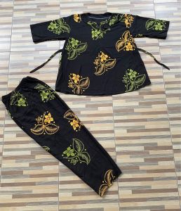 Stelan Batik One Set Cap Nayara Motif Sanan Jumbo Bahan atau Kain Tebal Adem dan Berkualitas Resleting Depan Tali Samping Motif Terbaru Dan Kekinian