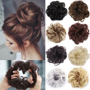 UUMIR Curly Synthetic Ponytail Scrunchie Elastic Hair Bun Updo Chignon Hairpiece