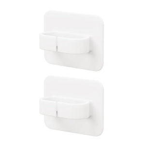 2pcs Self Adhesive Wall Hooks Heavy Duty Bathroom Kitchen Towel Bottle Hanger Waterproof No Drill Plastic Storage Hook Ring