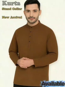 “Kurta Eksklusif Moden Lelaki 2025 – Rekaan Premium Bergaya dengan Potongan Stand Collar