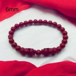 DOUBLE PIYAO MONEY CATCHER IN CINNABAR STONE CHARM BRACELET