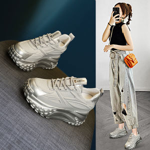 8cm Hidden Heel Dad Shoes Womens 2024 Autumn New Arrival Thick Sole Sports Breathable Easiest for Match Casual Small Womens Shoes