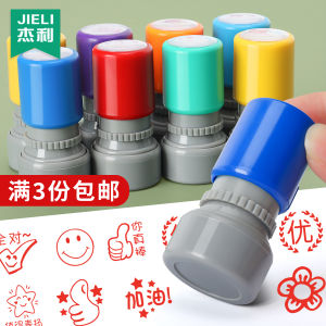 Teachers Stamp Reward System Cute Cartoon Red Flower Name Stamp for Children Kindergarten Student Homework Grading Stamp