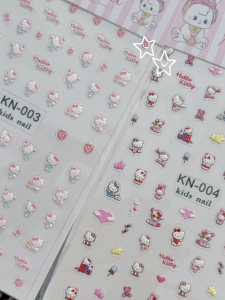 KIDS Nail Sticker | Hello Kitty & My Melody Style | Cute Cartoon Design | Safe & Easy | Peel & Stick