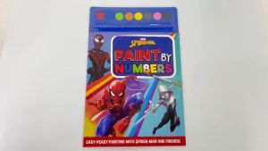 Marvel Spiderman Paint By Numbers Activity Book With Paintbrush & 8 Colour Paints For Kids