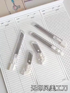 6 PCS Transparent Art Knife Utility Knife Minimalist Office Paper Cutting Knife Mini Portable Unboxing Knife for Storage Desktop Stationery