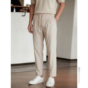 Easy Wrinkle-smoothing Elastic Waist Mens Cropped Pants