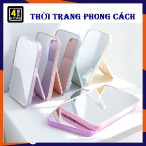 Gương Soi Để Bàn Trang Điểm Gấp Gọn Phong Cách Hàn Quốc - Gương Chữ Nhật Gấp Gọn Mini / Gương Để Bàn - Gương Trang Điểm Decor Để Bàn Màu Pastel Dễ Thương