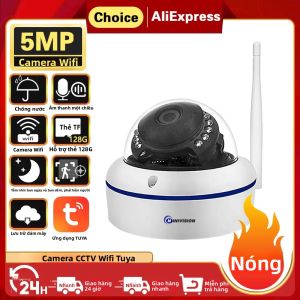 Camera IP Tuya Smart Life Metal Dome 5MP Tầm Nhìn Ban Đêm WiFi Ngoài Trời Chống Nước An Ninh Gia Đình Với Tính Năng Phát Hiện Chuyển Động Người