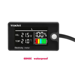 diymore | DC 8-100V LCD Digital Voltage Power Meter Ternary/Lithium iron/Acid Battery Capacity Indicator Voltmeter with Temperature Alarm