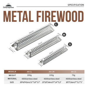 CAMPINGMOON New Arrival A4-CS/A4-CM air Hole BBQ Accessorriess Camping Gear Reusable Metal Firewood Stainless Steel