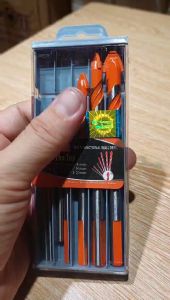 Bộ 7 mũi khoan đa năng 2 cạnh Kapusi Japan chân tam giác 3/4/5/6/8/10/12mm phù hợp khoan nhiều chất liệu khoan gạch men đá hoa đá granit nhựa gỗ thủy tinh khoan kính khoan gỗ mũi khoan tường mui khoan tuong mui khoan