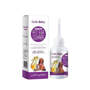 Organic Ear Cleaner for Dogs & Cats – Natural Wax Removal Paraben-Free 50ml 3-Step Gentle Care