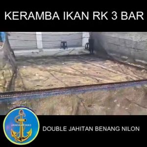 Jangkar Mas - Keramba Ikan waring Jaring RK 3 Bar siap pakai ukuran kustom 350x210x150