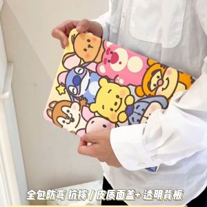 เคสiPadหมุน 360° Disney Pooh แผ่นหลังอะครีลิ Gen10 Gen9 2021 เคสไอแพด2020 Gen11 Pro12.9 22/21/20 Air7 11 Air5 10.911pro Case mini6/7 8.3