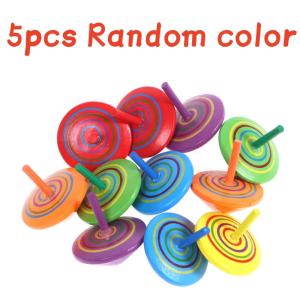 Meade | 5/10Pcs Wooden Gyroscope Classic Spinning Tops Toy Balance Coordination Skills for Kids Adults Stress Relief Party Favors Creati