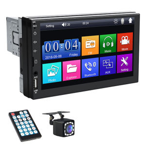 HIPPCRON | HIPPCRON Car Radio 1DIN Car Multimedia MP5 Video Player 7 inch HD Touch Screen AUX USB BT5.1 ISO Power Camera Mirror Link 12V
