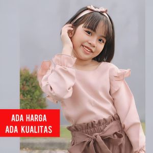 pakaian anak perempuan  setelan 1-14 tahun terbaru set atasan blouse dan celana panjang