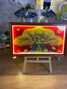 Tranh Bồ Đề-Bề Mặt Phủ Bóng-Treo Phòng Khách Phòng Thờ Quà Tặng Treo Tường Decor Tường