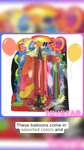 Colorful Party Balloon Air Pump and Multi-Color Latex Balloons Set for Kids Birthday Celebrations