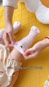 Tất lưới chống muỗi cho bé trai bé gái Mr.socks vớ cổ cao hình thú mềm mỏng nhiều màu cho bé từ 0-12 tháng - YIQ-W005