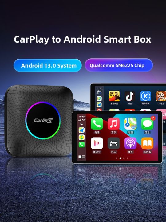 Carlinkit TBOX-LED Carplay Ai Box Wireless CarPlay Android Auto Adapter ...
