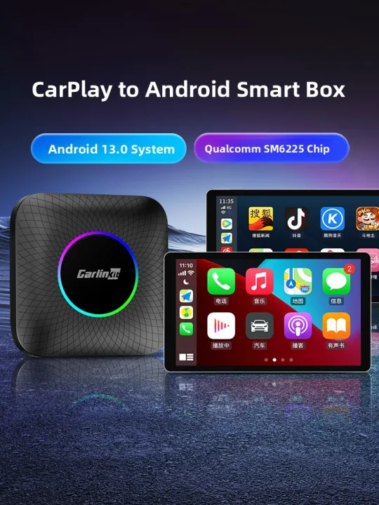Carlinkit TBOX-LED Carplay Ai Box Wireless CarPlay Android Auto Adapter ...