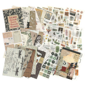 Vintage Scrapbooking Journaling Sticker Book Pre-Cut Aesthetic Scrapbook Materials for Adults Decorative Ephemera Bullet Craft