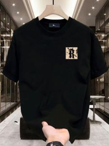 Áo Thun Cotton Tay Ngắn Mùa Hè Cho Nam Áo Thun Cotton Nguyên Chất Dáng Rộng Thoải Mái Cổ Tròn in Họa Tiết Thường Ngày