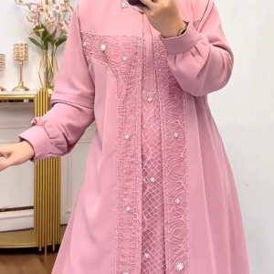 COD Dress Terbaru / Senada Dress Ceruty Babydoll Brokat Dress Lebaran Gamis Termurah Dress Kondangan