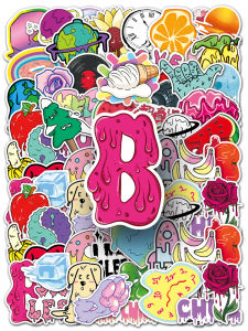 Cool Cartoon Melted Stickers Waterproof Decorative Sticker for Water Bottle Notebook Refrigerator Mobile Phone Case 100 Pieces