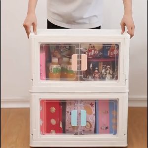 กล่องเก็บของ 25L-54L กล่องเก็บของอเนกประสงค์ กล่องพลาสติกพับได้ เล่น 2 ตัว ซ้อน ถุง ถูกที่ไม่มีเสื้อผ้า