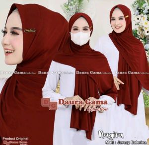 Pashmina instan new normal jersey terbaru lubang telinga masker earphone / kerudung pastan jersey / jilbab pashmina instan